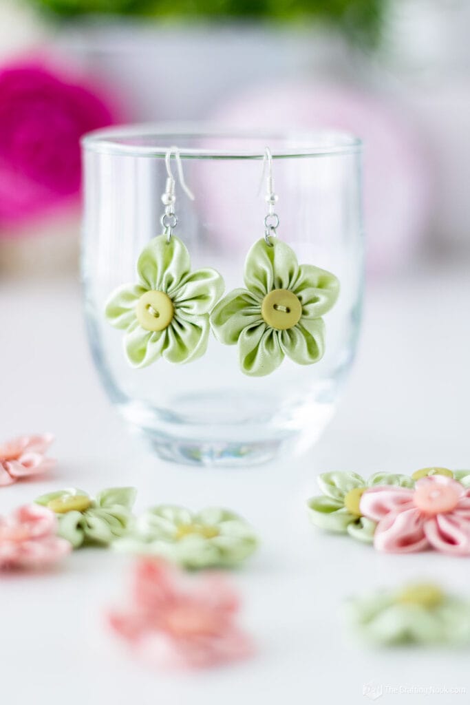 DIY Fabric Flower Earrings Simple and Easy The Crafting Nook
