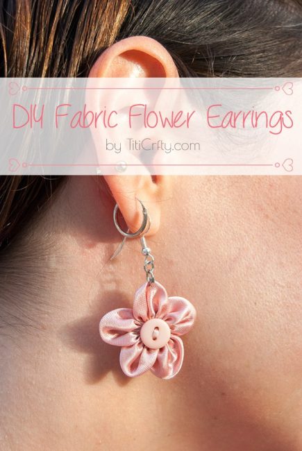 DIY Fabric Flower Earrings