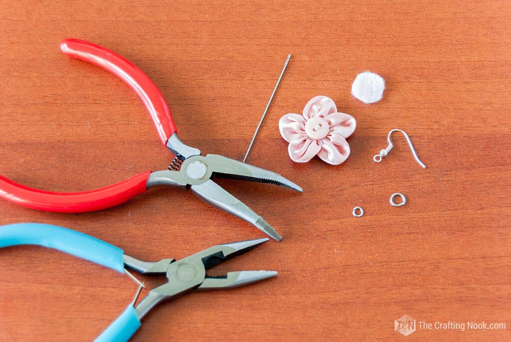 DIY Fabric Flower Earrings Simple and Easy The Crafting Nook
