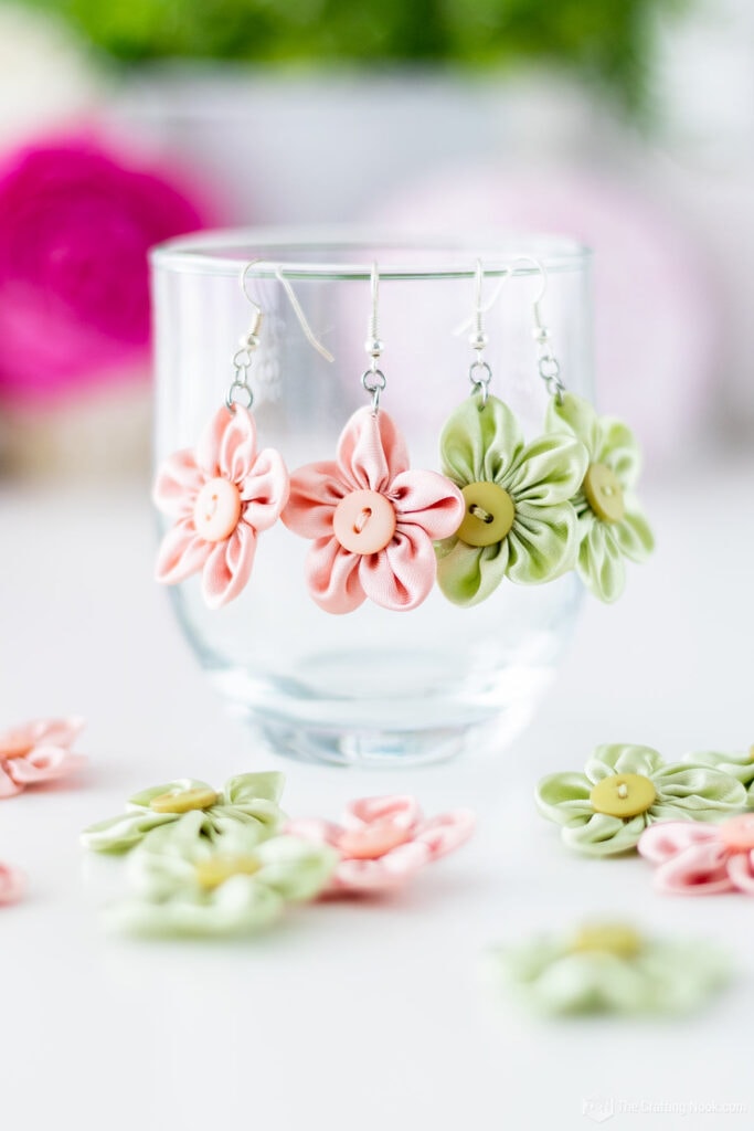 DIY Fabric Flower Earrings Simple and Easy The Crafting Nook