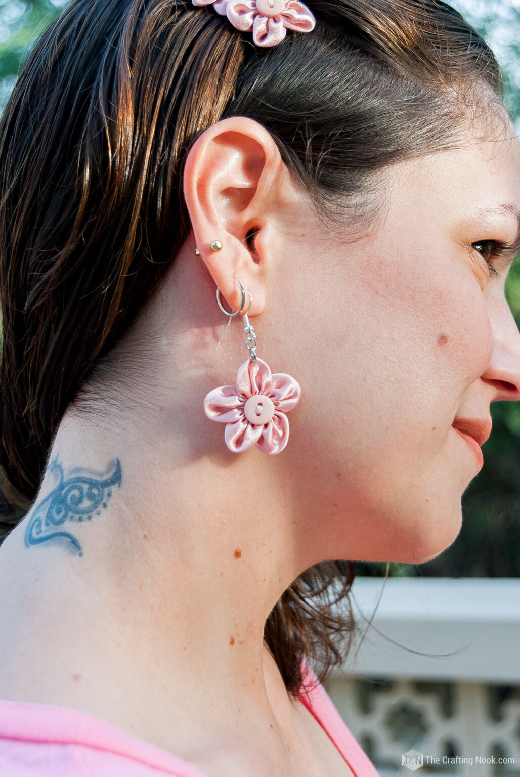 DIY Fabric Flower Earrings Simple and Easy The Crafting Nook