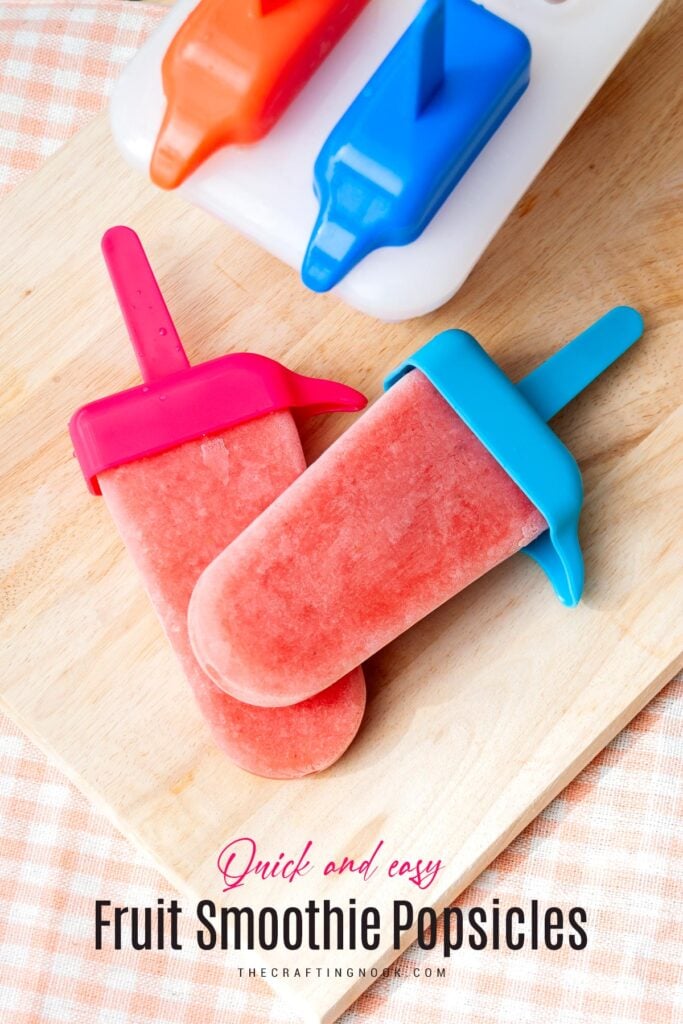 Easy Fruit Smoothie Popsicles cover image with text overlay