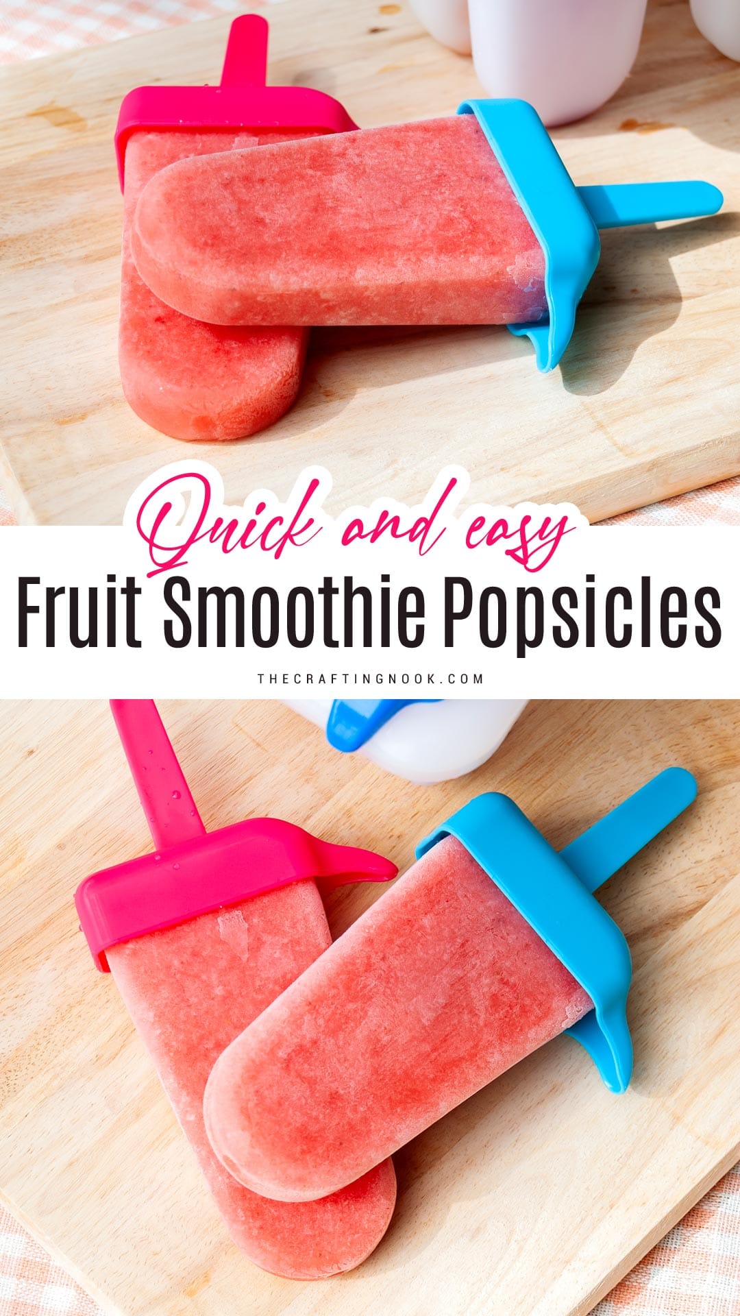 Easy Fruit Smoothie Popsicles Pinterest image with text overlay