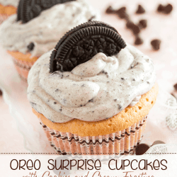 Oreo Surprise Cupcakes with Cookies and Cream Frosting Recipe. Simply Yummy!!!