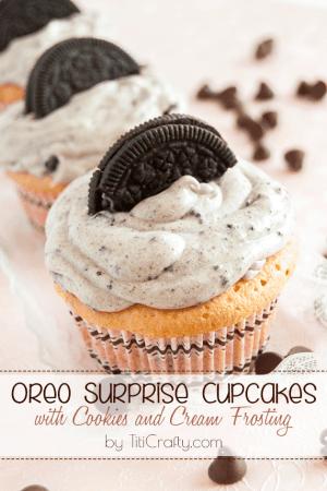Oreo Surprise Cupcakes with Cookies and Cream Frosting Recipe. Simply Yummy!!!