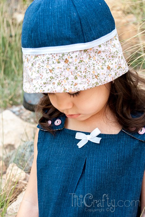 Flowers & Denim Hat for Little Girls Tutorial #sewingtutorial #denimhat
