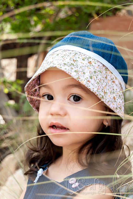 Flowers & Denim Hat for Little Girls Tutorial #sewingtutorial #denimhat