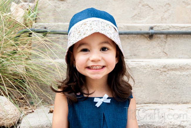 Flowers & Denim Hat for Little Girls Tutorial #sewingtutorial #denimhat
