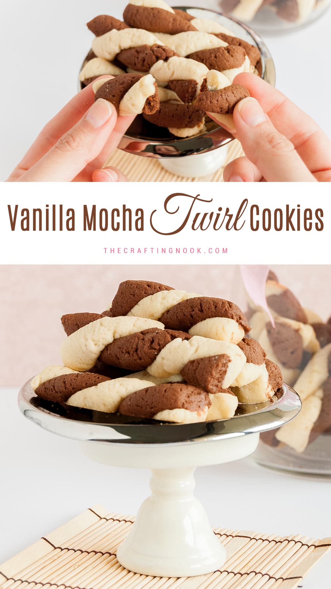 Vanilla Mocha Twirl Cookies recipe Pinterest Image