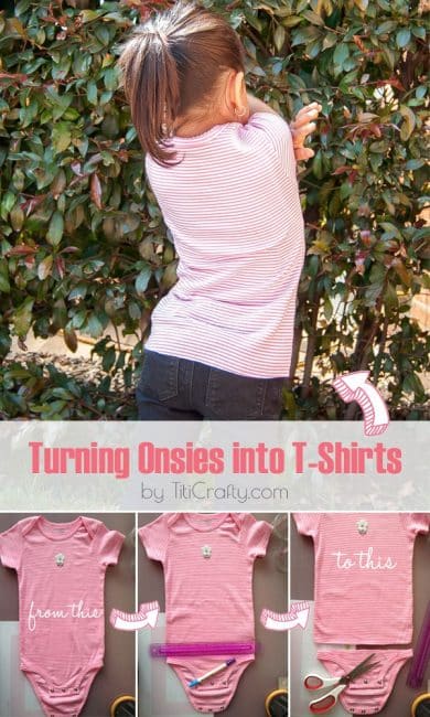 DIY Turning Onesies into T-Shirts #Tutorial #onesiestoshirts #onesies