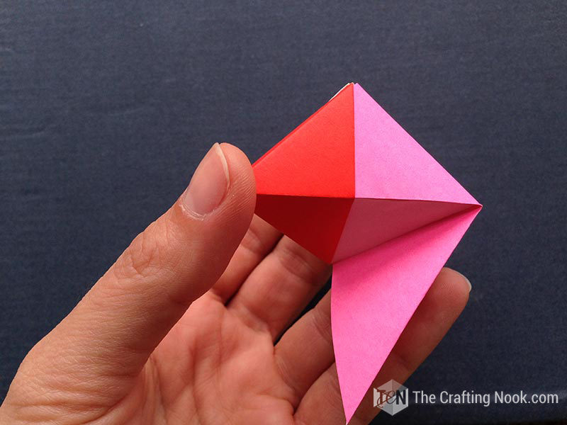 Origami fortune cookie ready to insert message