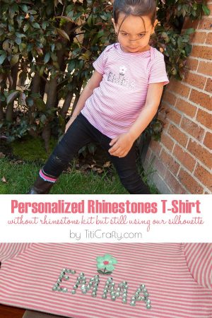 Personalized Rhinestone T-Shirt #Tutorial #rhinestonesproject #silhouetteproject