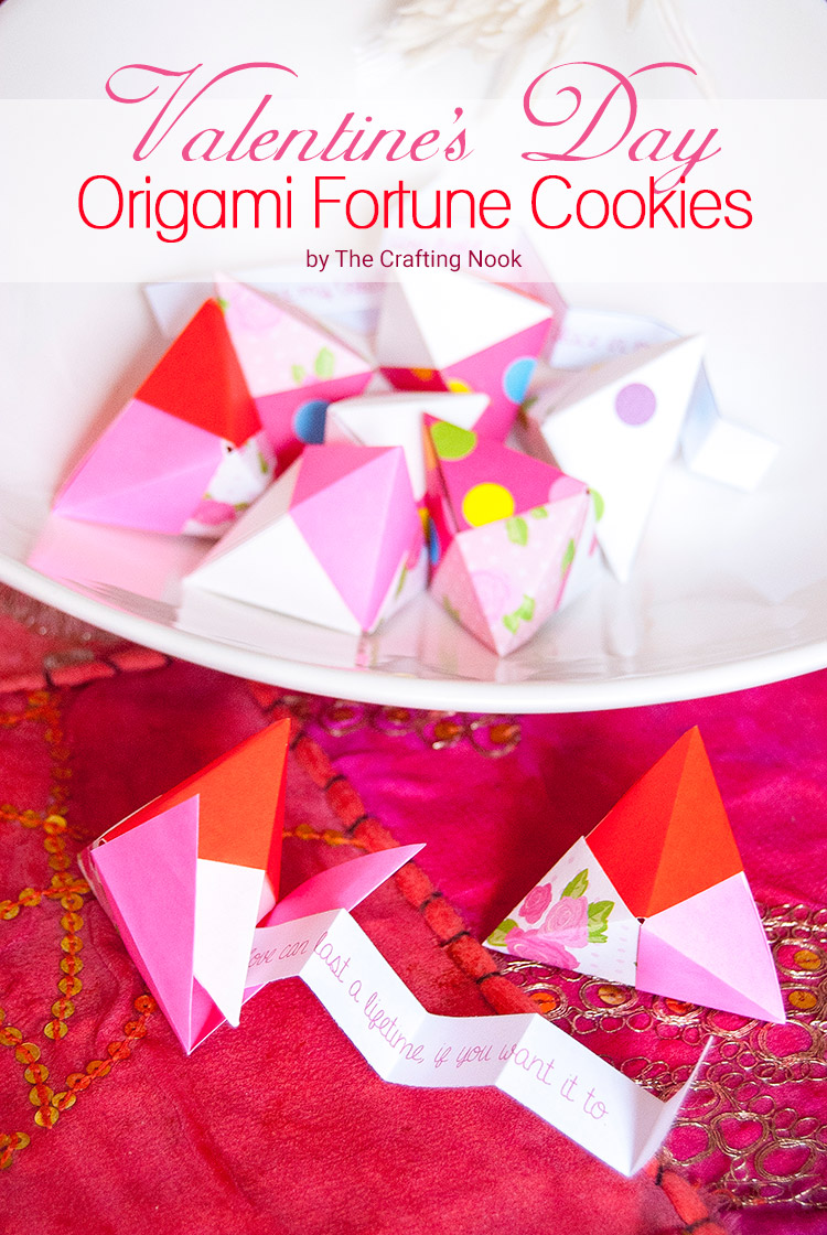 Valentineás Day Origami Fortune Cookie