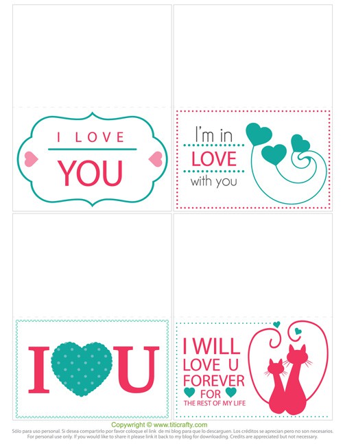 Free Printable Mini Valentine Cards