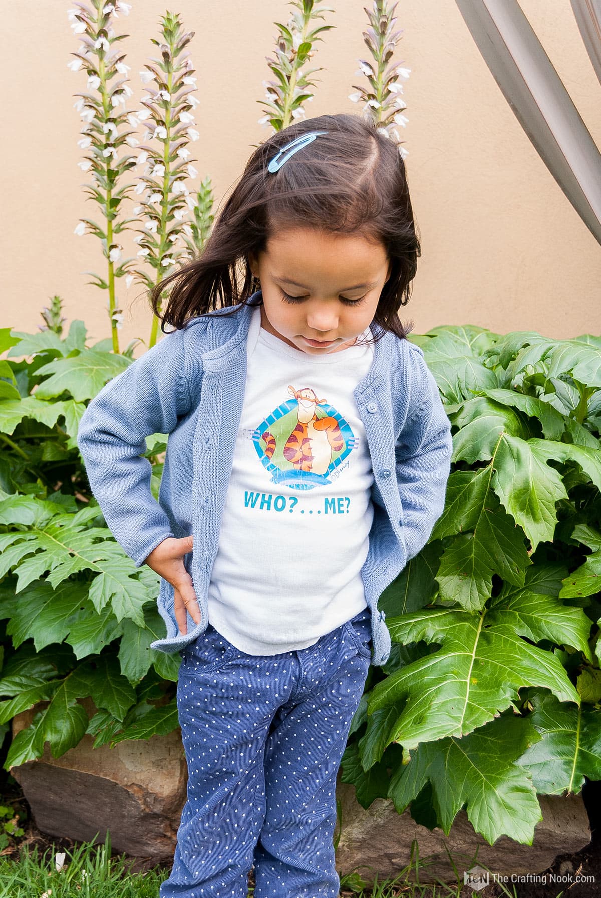 My girl posing wearing Inkjet Printable Heat Transfer t-shirt