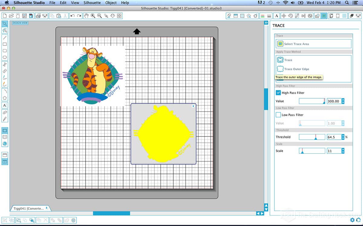 screenshot of silhouette studio software