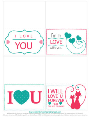 Valentine's day vintage card : 4 steps Mini Valentine's Day Cards (Free Printable) - The Crafting Nook