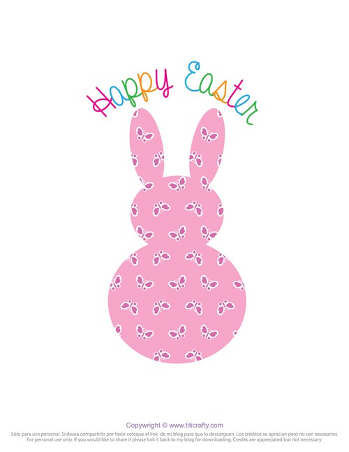 Pom Pom Tail Easter Bunny Printable | The Crafting Nook