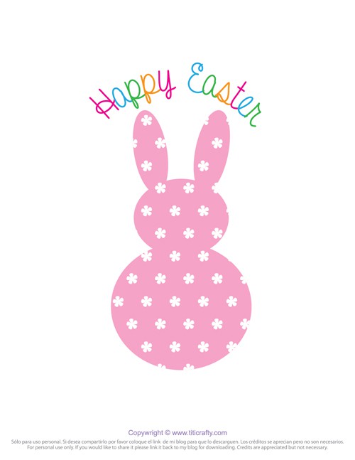 Pom Pom Tail Easter Bunny Printable | The Crafting Nook