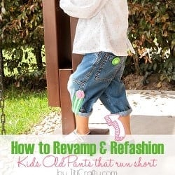 How to Revamp and Refashion Kids Old Pants that Run Short #tutorial #closherefashion #kidsclotherefashion