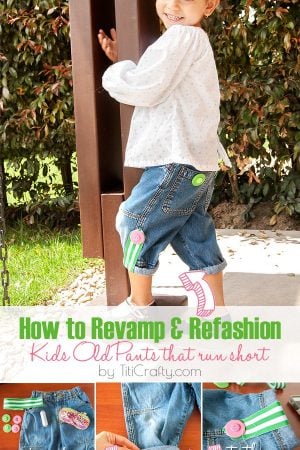 How to Revamp and Refashion Kids Old Pants that Run Short #tutorial #closherefashion #kidsclotherefashion