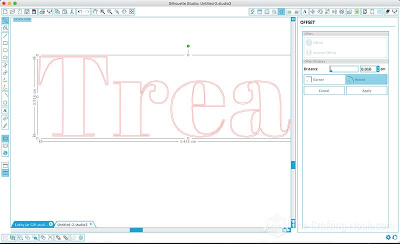 Working on the inset feature to fill the letters