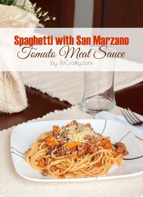 Spaghetti with San Marzano Tomato Meat Sauce 