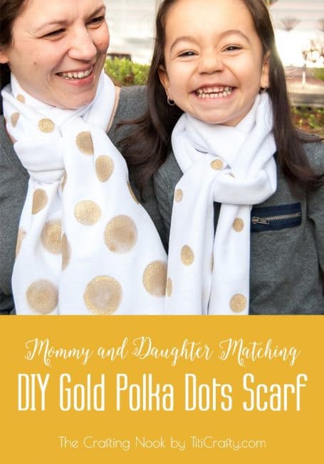 DIY Gold Polka Dots Scarf 