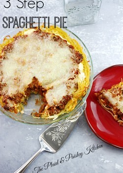 3 Step Spaghetti Pie ~ The Plaid & Paisley Kitchen ~ So easy and perfectly delicious! This will be a family favorite.