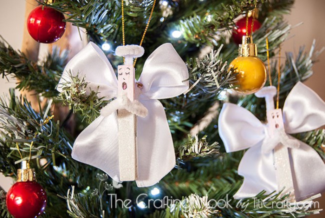 Clothespin Angel Christmas Ornaments-Easy