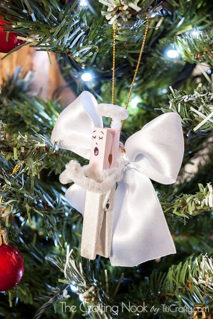 Clothespin Angel Christmas Ornaments-Kids-Craft