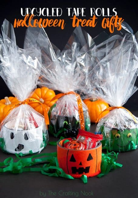 Upcycled Tape Rolls Halloween Treat Gifts