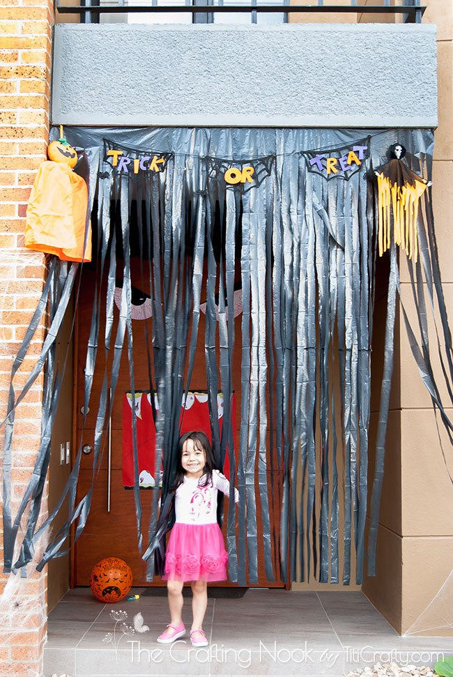 Our Spooky Front Door Halloween Decor finished