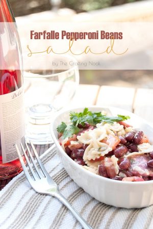 Delicious Farfalle Pepperoni Beans Salad #saladrecipe #pastasalad #beanssalad
