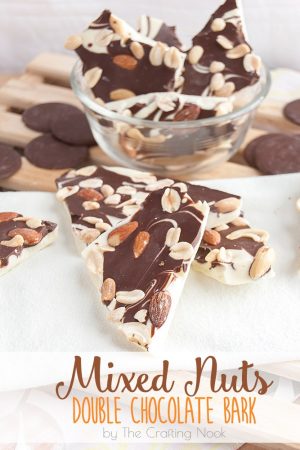 Delicious Mixed Nuts Double Chocolate Bark Easy Recipe #chocolatebark #chocolarerecipes #barkrecipes