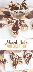 Mixed Nuts Double Chocolate Bark Easy Recipe #chocolatebark #chocolarerecipes #barkrecipes