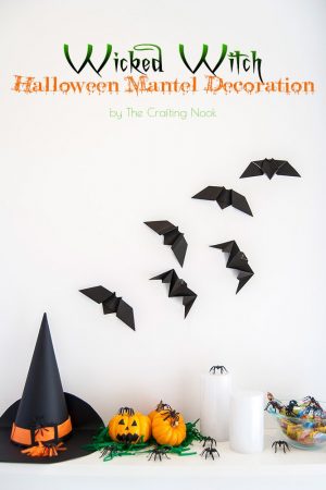 Wicked Witch Halloween Mantel Decoration #halloweenmantel #halloweendecorations Tutorial #halloweenhomedecor