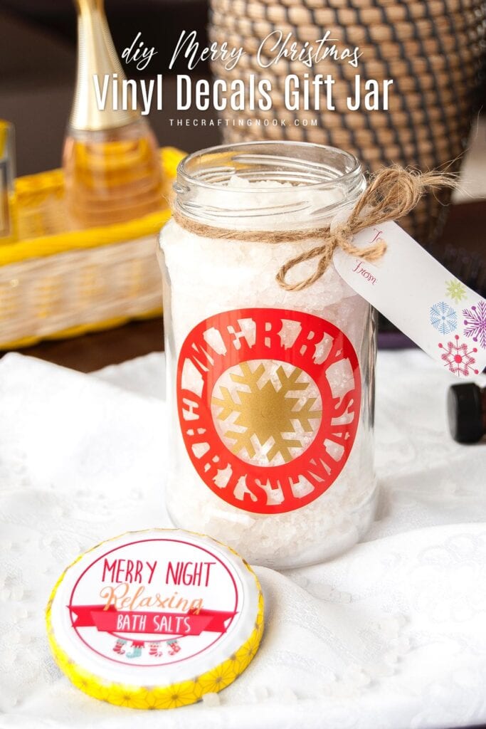 DIY merry christmas vinyl decals Gift Jar Cover image with Title text overlay