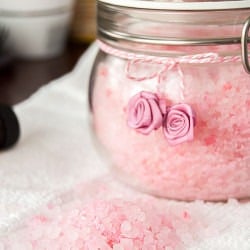 Delicious Homemade Roses Bath Salts + Free Printable Cover Image