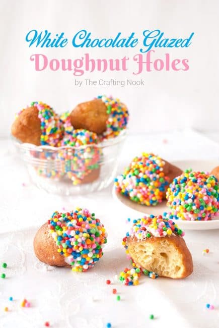 Delicious White Chocolate Glazed Doughnut Holes