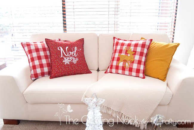 DIY Easy Red and White Christmas Pillows + AWESOME SILHOUETTE GIVEAWAY  The Crafting Nook