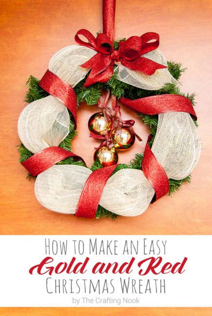 Learn How to Make an Easy Red and Gold Christmas Wreath