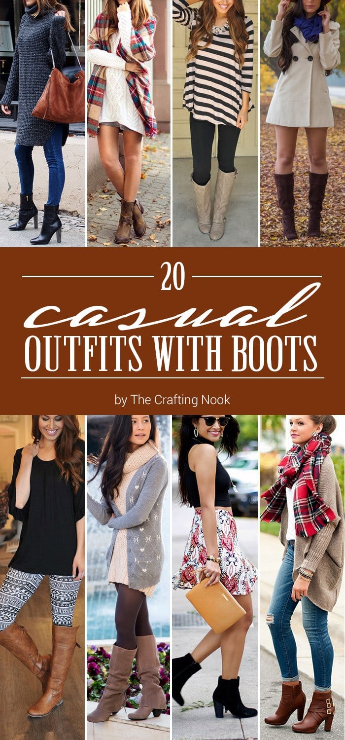 20 Casual Outfits with Boots | The Crafting Nook by Titicrafty