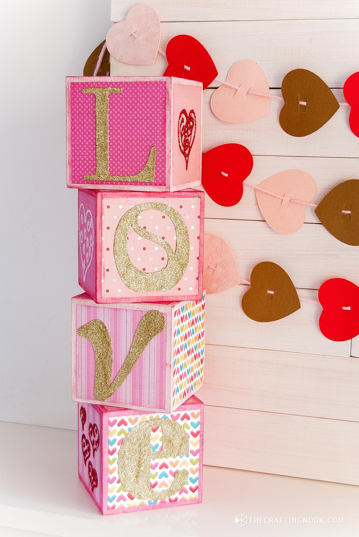 Sparkling Love Valentine's Day Letter using food photography backdrops