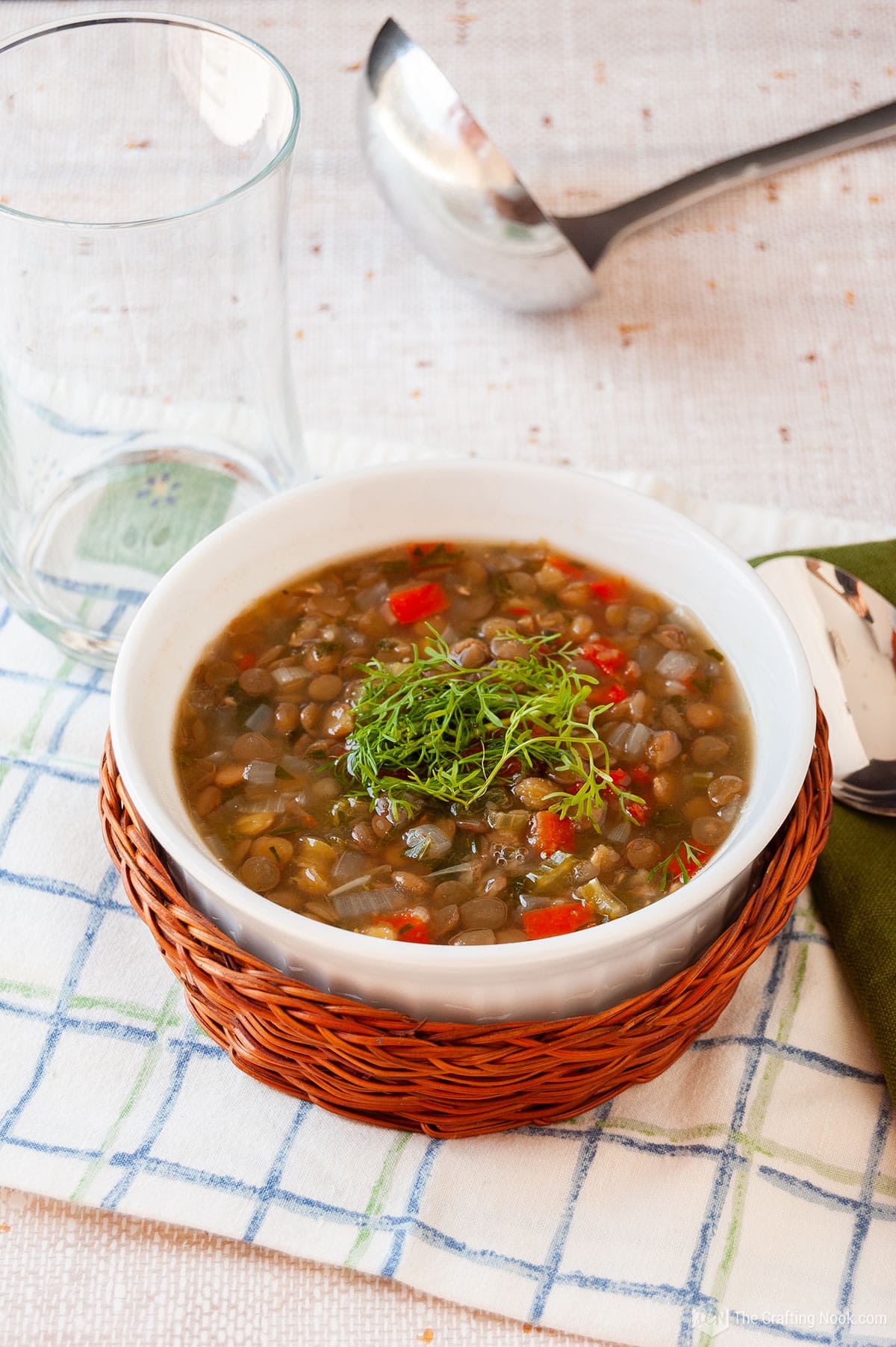 Delicious Vegetarian Lentil Soup Recipe Served