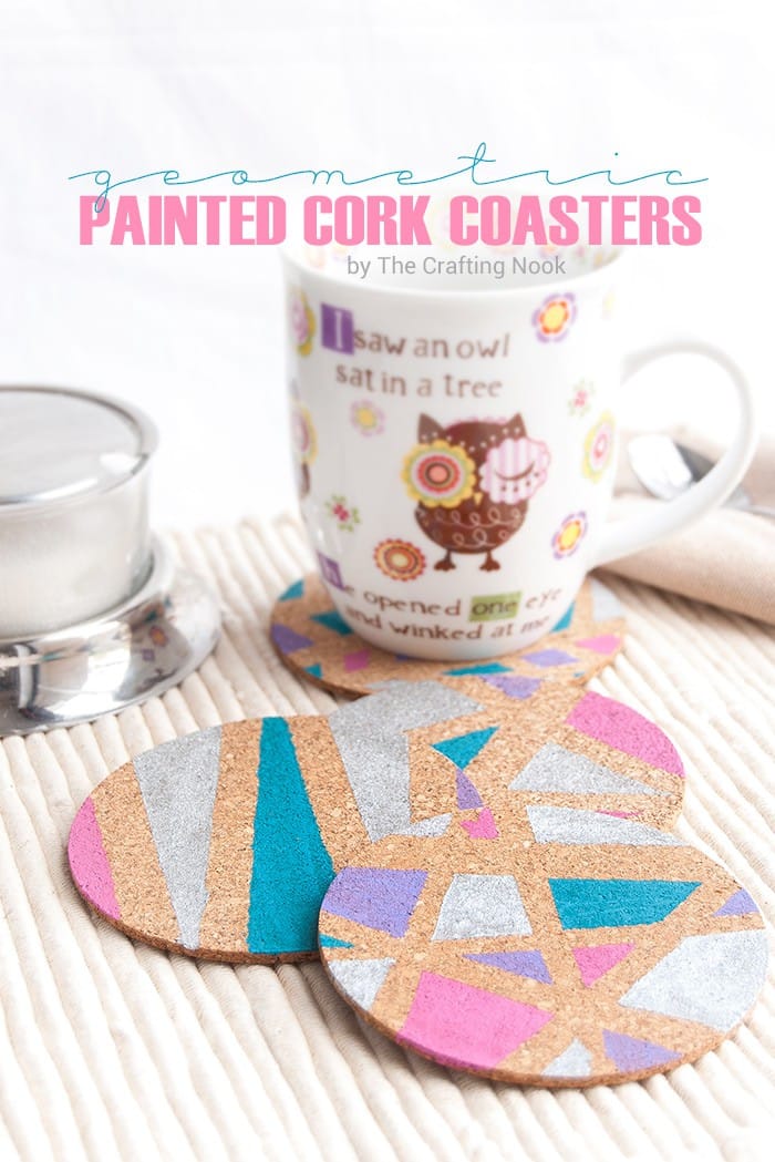 DIY Geometric Painted Cork Coasters