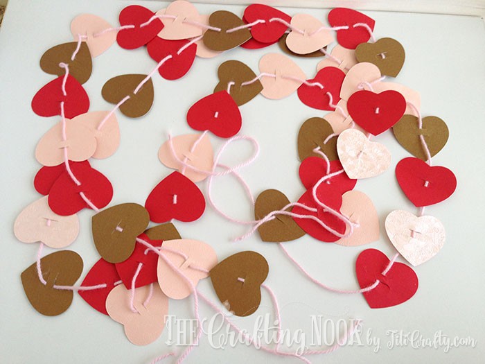 All three  Paper Heart Garland finished 