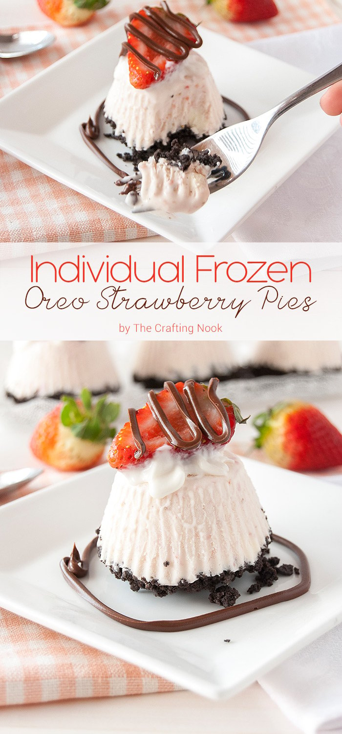 Individual Frozen Oreo Strawberry Pies