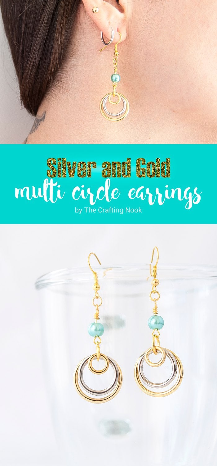 DIY Silver and Gold Multi Circle Earrings Tutorial 