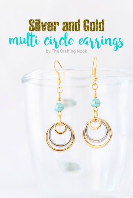 Silver and Gold Multi Circle Earrings.Cover image with title text overlay